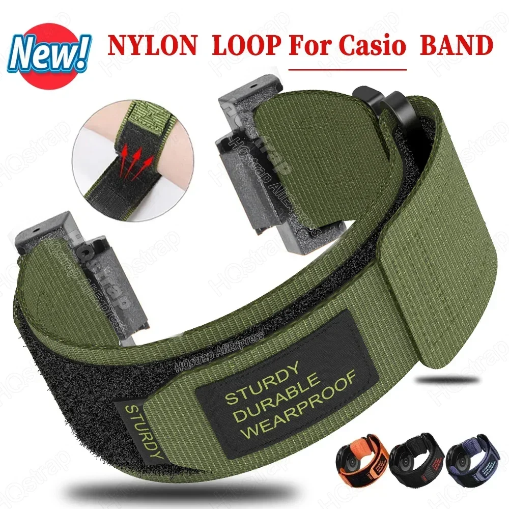 Sports Nylon Loop Bands for For Casio Watch Strap Watch Band 22mm Accessories Wrist Men Women Wristband Breathable