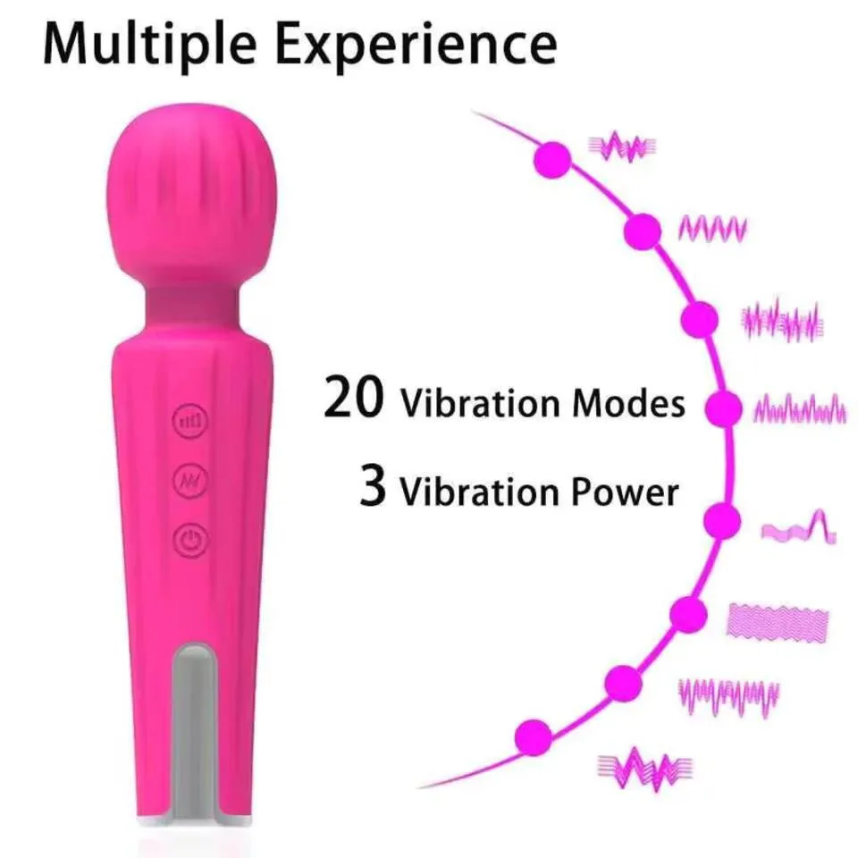 Mini Honey Bean Women's Electric Massager 10-speed G-point Masturbator Customizable AV Stick Adult Sex Products view 3