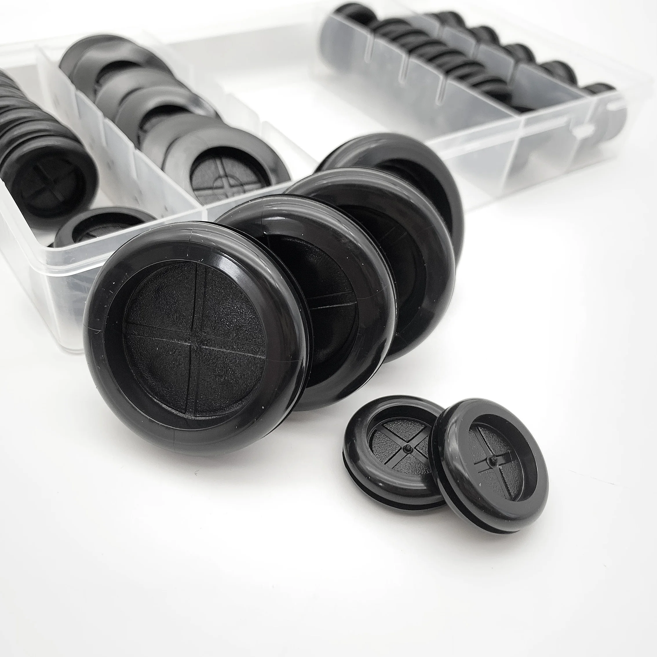 

Black 45PCS Rubber Grommet Set Flame Retardant Insulat Dustproof Hole Plugs Washers Rubber Seals for Wire Management Automotive