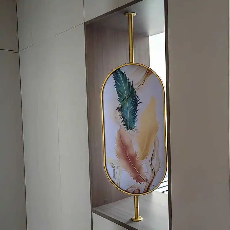 Bathroom mirror intelligent upper and lower poles, ceiling suspended mirror, hotel sink, homestay, bathroom mirror, square shape