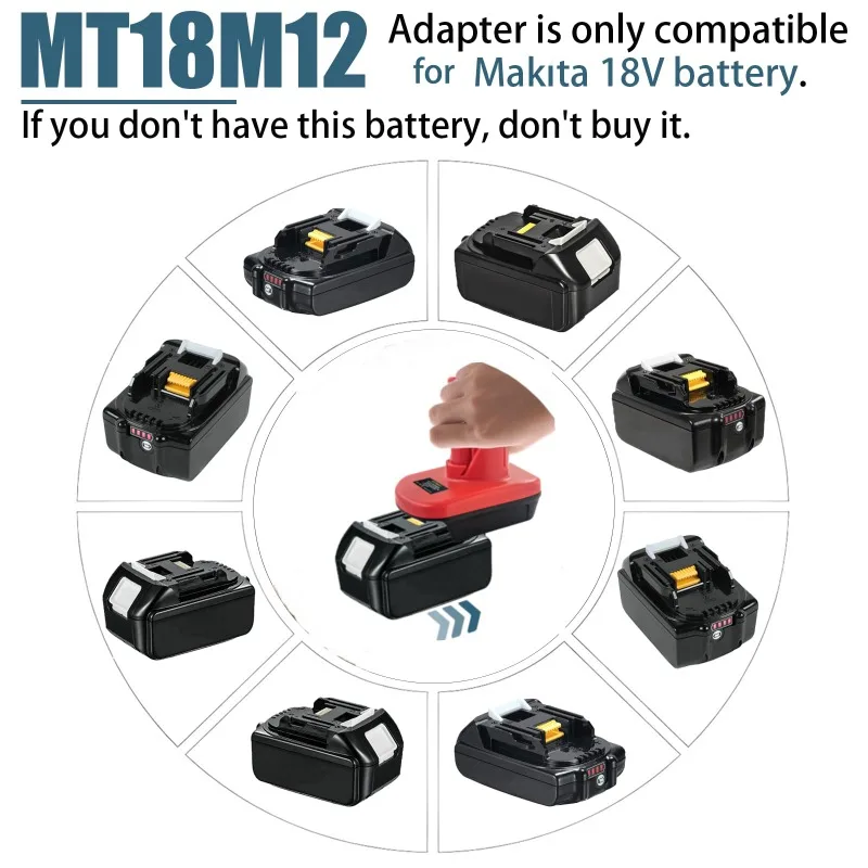 Adapter for Makita/Milwaukee/Bosch/Ryobi/Ridgid/AEG/Black&Decker 18V Battery Converting To for Milwaukee 12V Battery Power Tool view 5