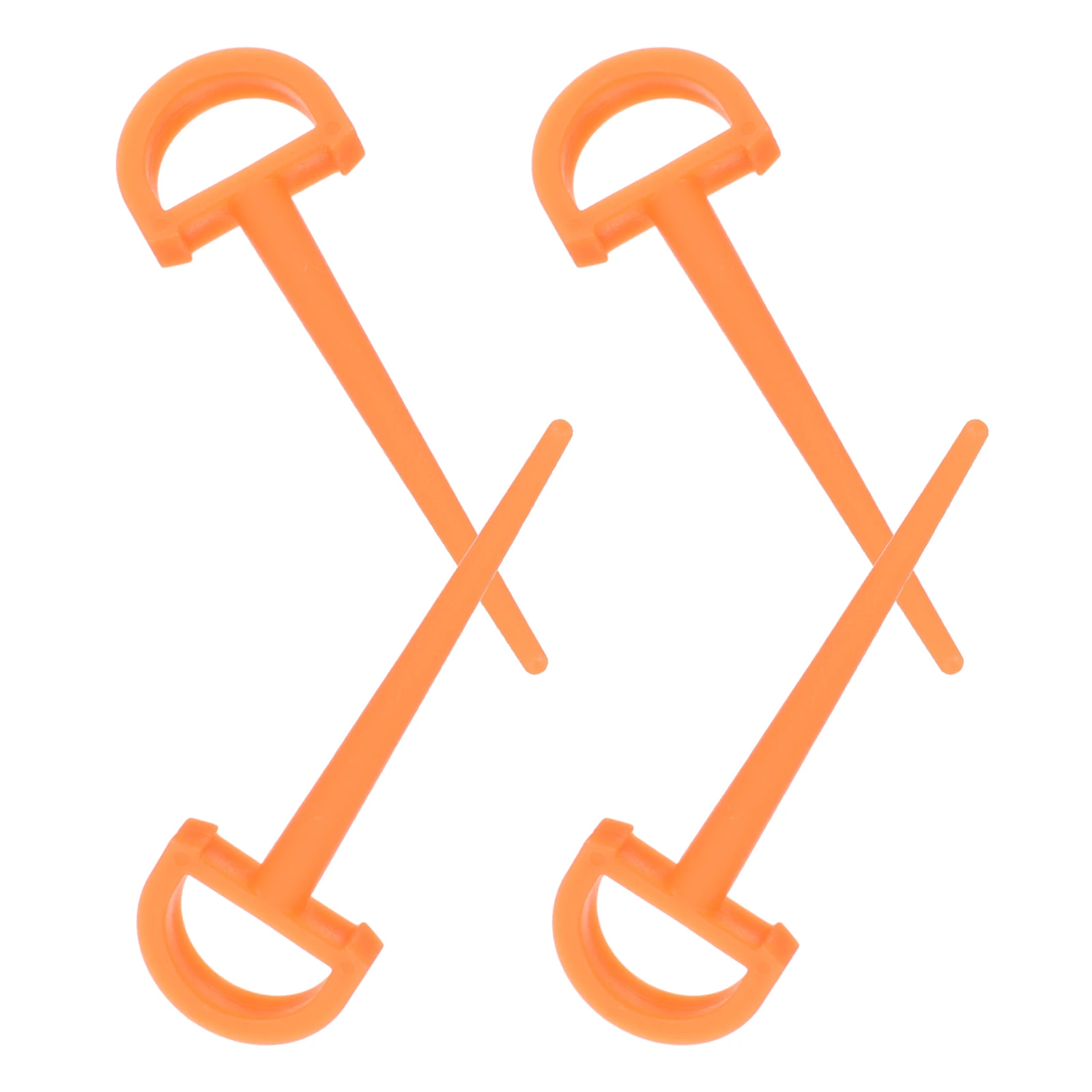 

4pcs Plastic Tent Stakes 9cm D-Shaped Camping Pegs Heavy Duty Orange Easy to Use for Tents Canopies Tarps Sand Stakes Plastic