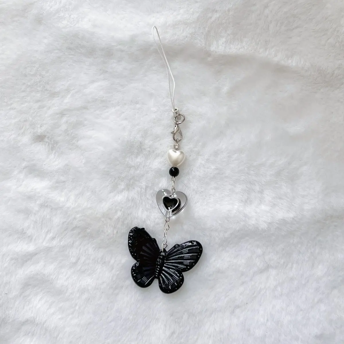 Black Butterfly Sweet Cool Girl Phone Charm Pendant For Book iPhone 14 Camera Schoolbag Cute Love Chain Accessories DIY Handmade