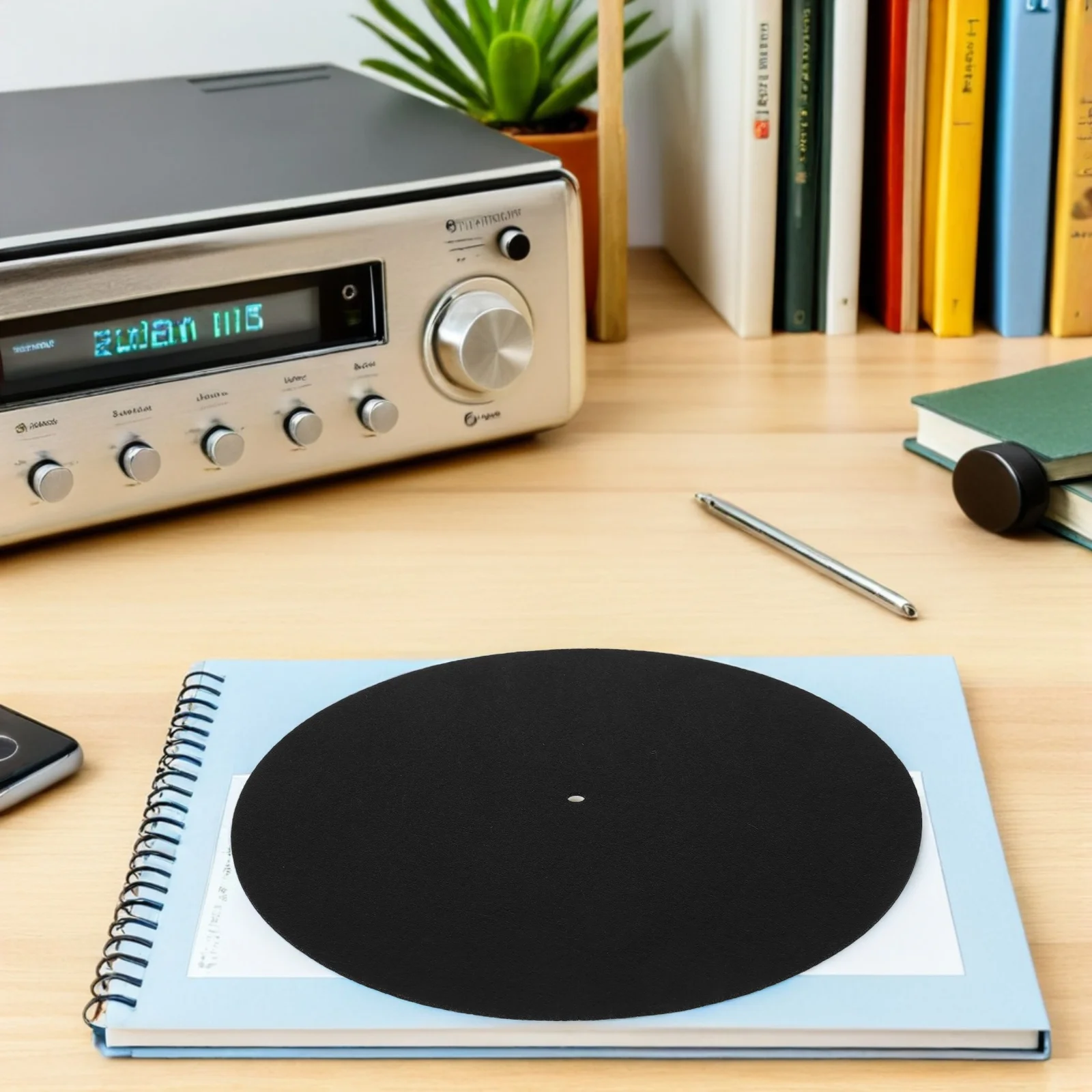 

2Pcs Turntable Mat for Vinyl Records Anti Static Wool Material Reduces Noise Fits All Standard Players Record Slipmat Accessory