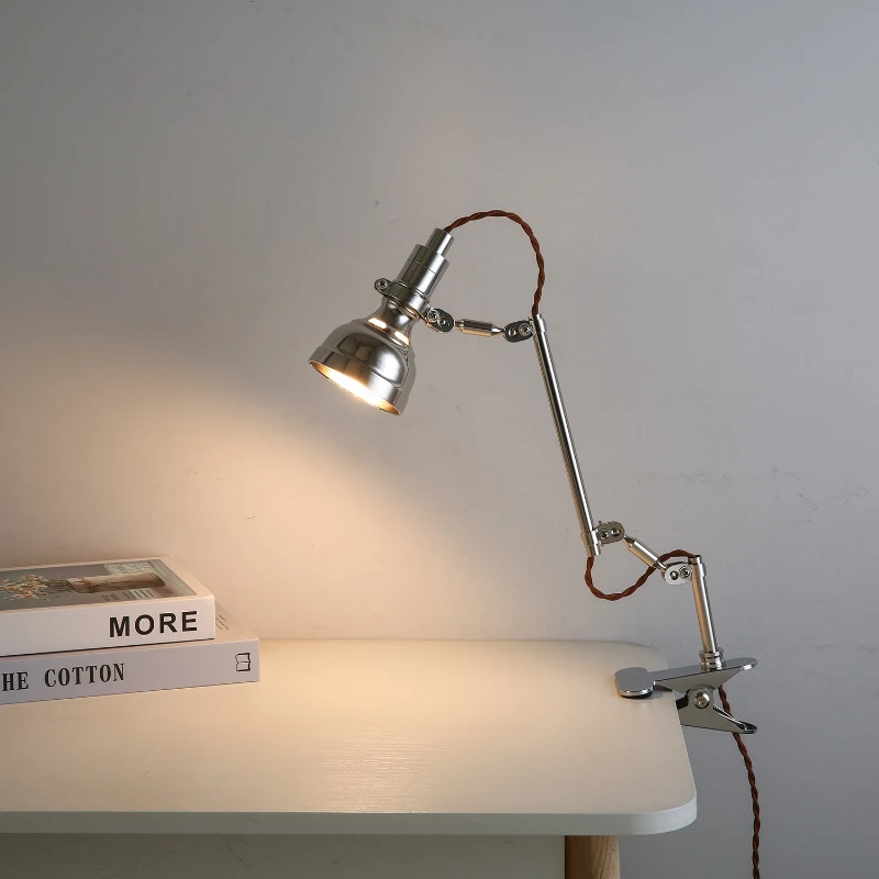 Aluminium Rocker Arm Desk Lamp Office Study Table Lamps American Retro Style Lighting Light Metal Telescoping Portable Lights