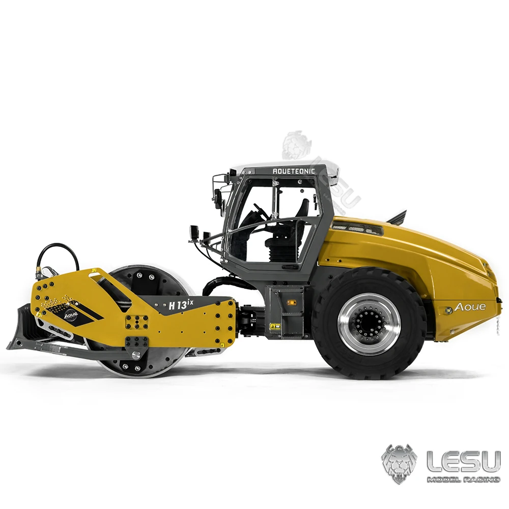 Metal LESU 1/14 RC Road Roller HAMM-H13ix vehículos de construcción hidráulicos luces sonido ESC Motor modelo juguetes terminados para adultos