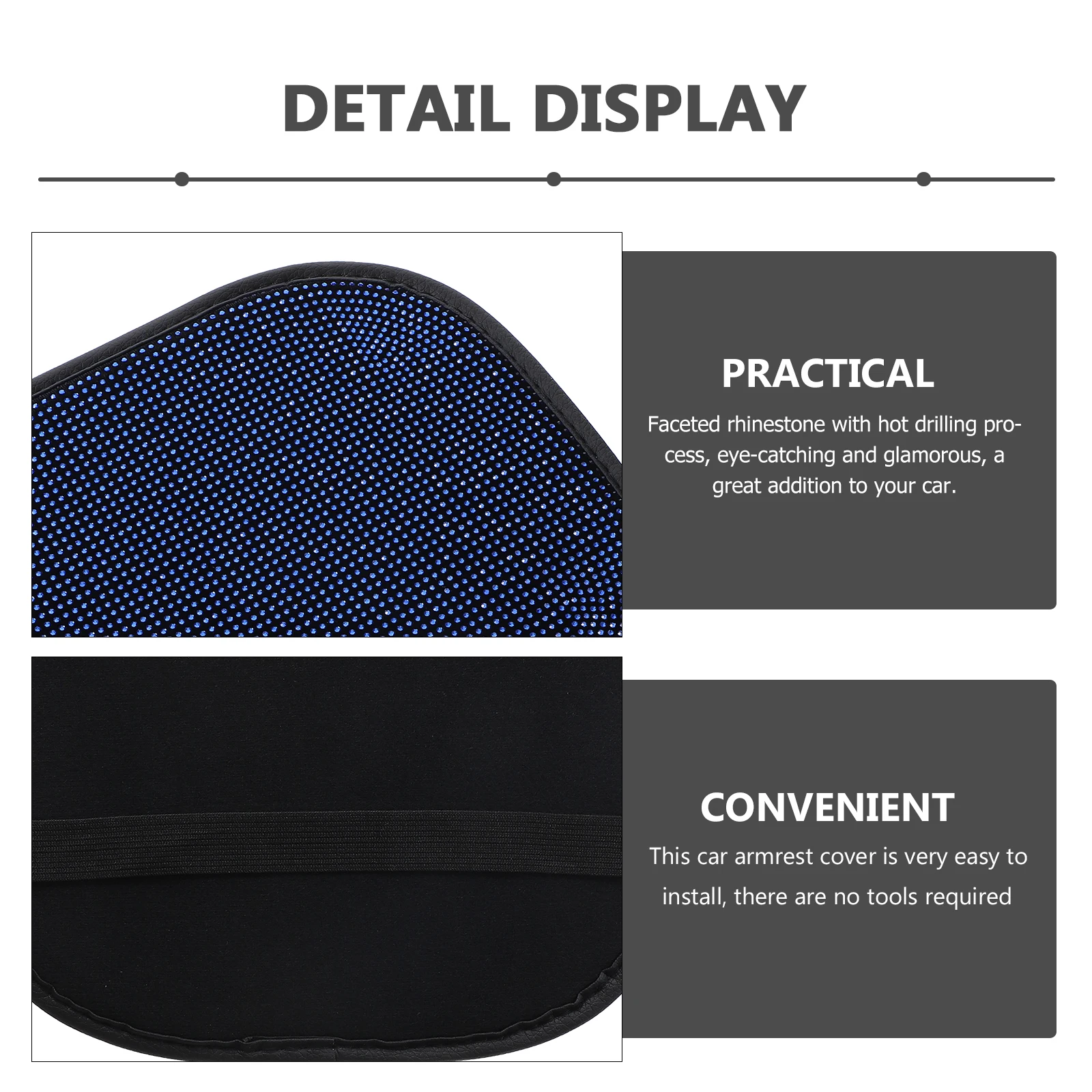 

Car Armrest Box Cover Rhinestone Cool Breathable Center Console Pad Protector Car Interior Part H Rest Cushion