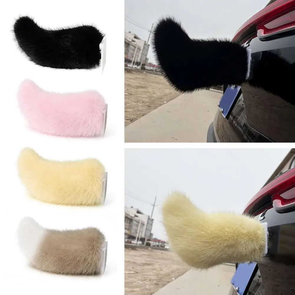 Car Electric Remote Control Tail Moving Shake Wagging Plush Tail Ornament For Auto Motorcycle Decorate Accessories