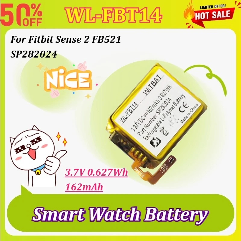 New  SP282024 3.7V 0.627Wh 162mAh Smart Watch Battery for Fitbit Sense 2 FB521 Replacement Rechargeable Battery