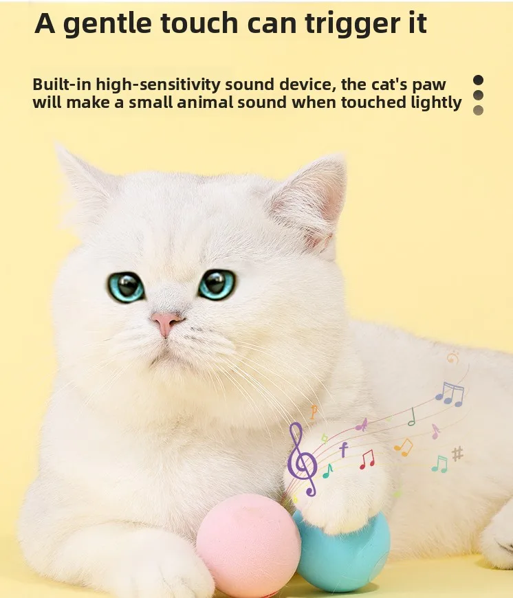 Automatyczna zabawka dla kota z losowymi dźwiękami szczekania, interaktywna pluszowa piłka na nudę i do ćwiczeń, elektryczny gadżet dla zwierząt, prezent.