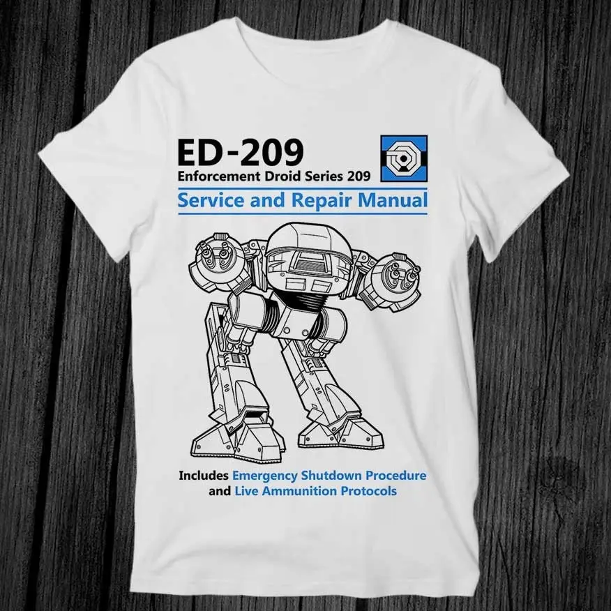 Anatomy of ED 209 Robot Service and Repair Manual Best Seller T Shirt Adult Cool Music Fashion Top Vintage Retro G456