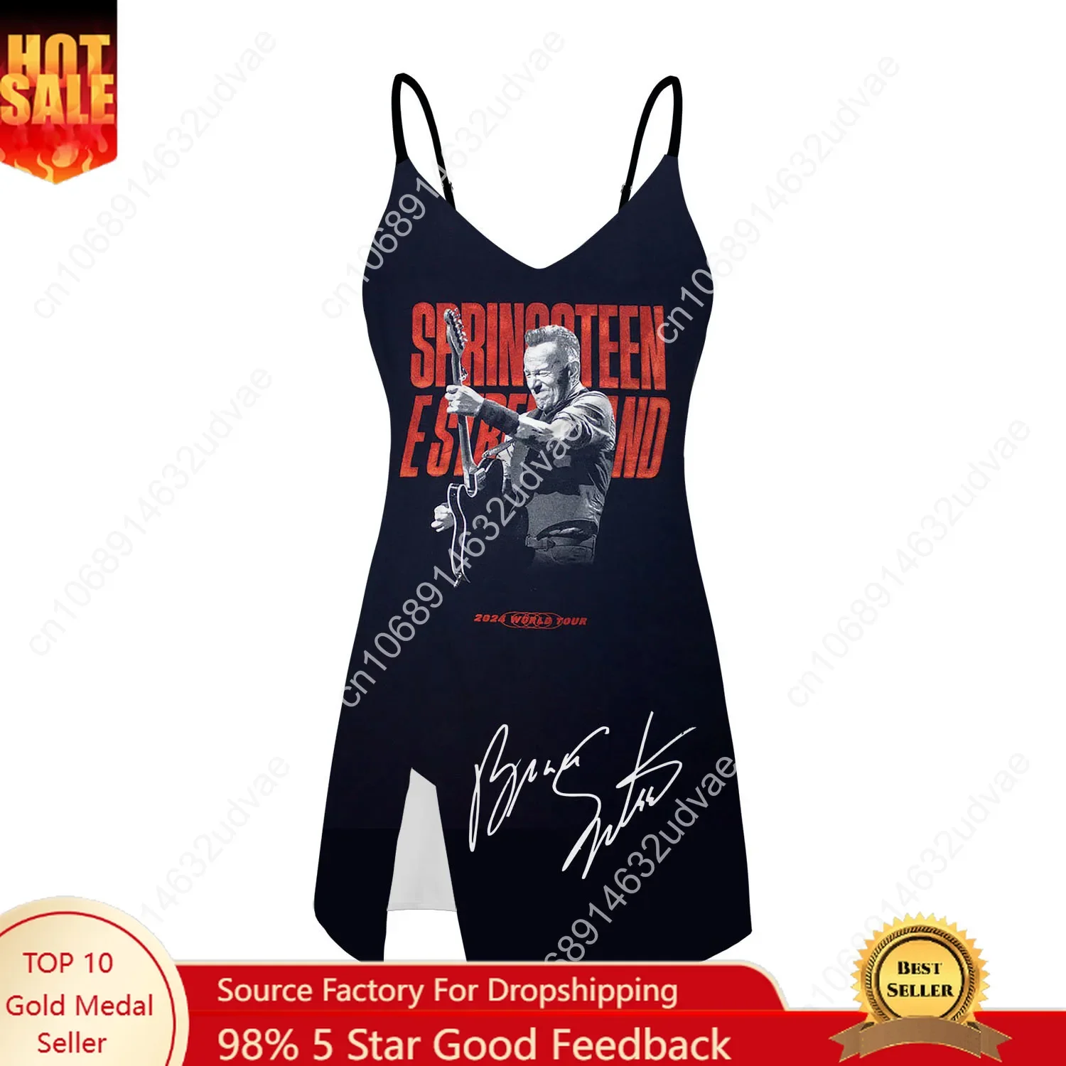 Strój kąpielowy typu sling dress Bruce Springsteen, damskie stroje kąpielowe, personalizowane stroje kąpielowe, bikini, stroje plażowe szyte na miarę