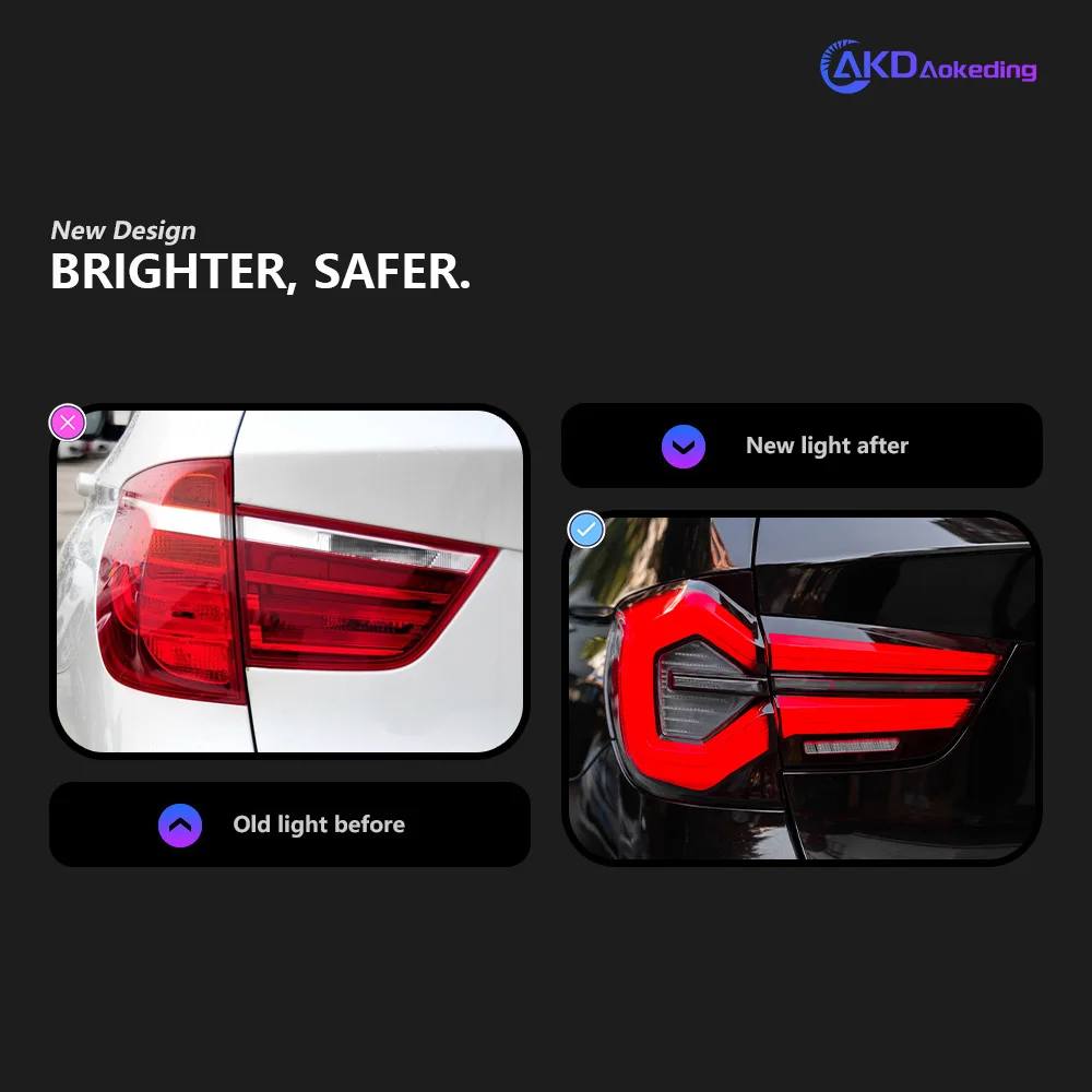 Tail Lights For BMW X3 F25 Led Tail Lamp 2010-2017 G01 Design Rear Stop Light Reverse Signal Brake DRL Automotive Accessories