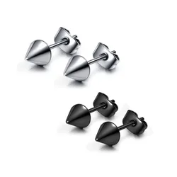 1 Pair Classic Fashion Punk Rock Rivet Spike Tip Cone 316L Stainless Steel Women Men ear Stud Earrings Piercing Body Jewelry