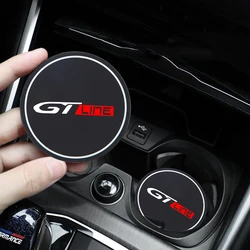 2Pcs Car Coaster Water Cup Bottle Holder Anti-slip Pad Mat Silica Gel Bottle Holder Pad For Peugeot GTLINE 307 5008 4008 308 208