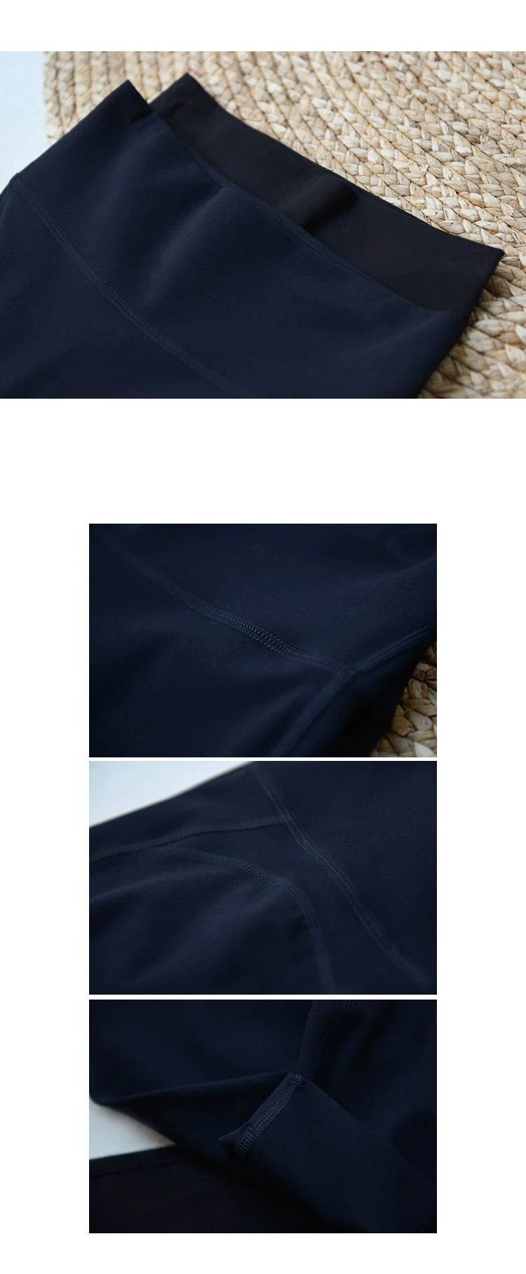 K17009 Comfortable Elastic Slim-Fit Leggings with Hidden Pockets and Wide Waistband for Tummy Control, Suitable for Women to Wear in All Seasons