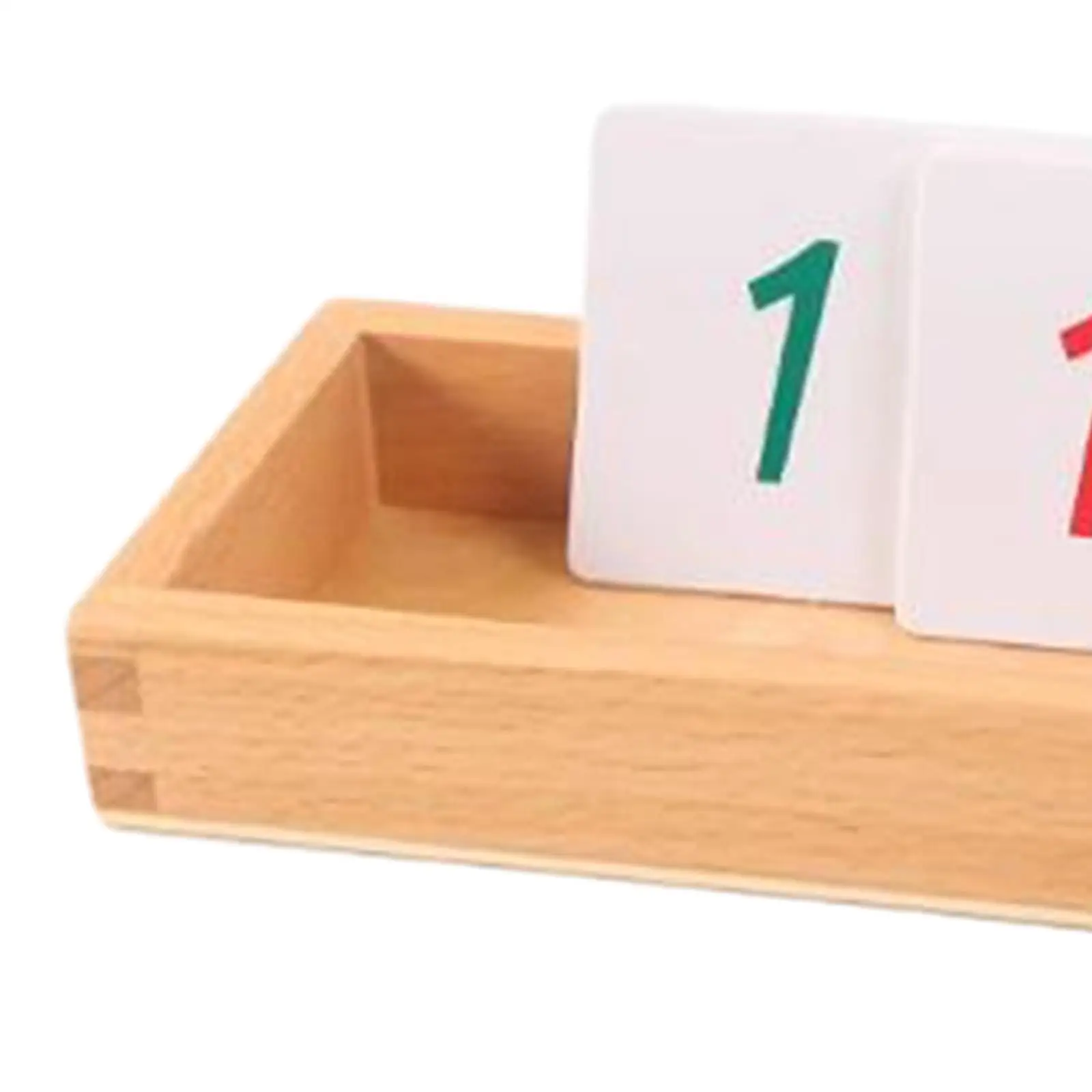 Montessori Wooden Math Number Cartões, contando brinquedos com caixa, aprendendo para meninos, presente para jardim de infância, berçário, caixa