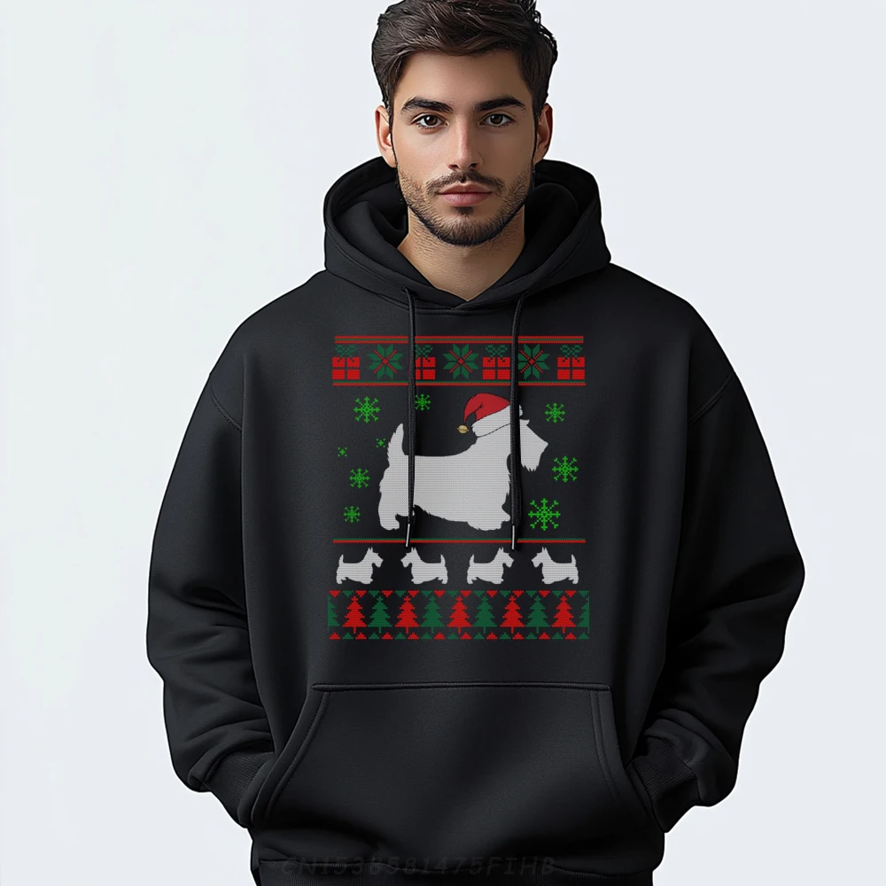 Scottie Dog Ugly Christmas Sweater For Dog Lovers Mens Clothing 2024 Adult Sweatshirts Camisa Leisure