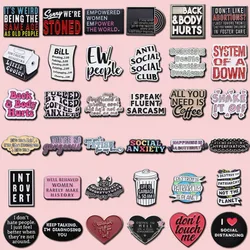 European and American English Text Series Collection Brooch Geometric Creative Pattern Set