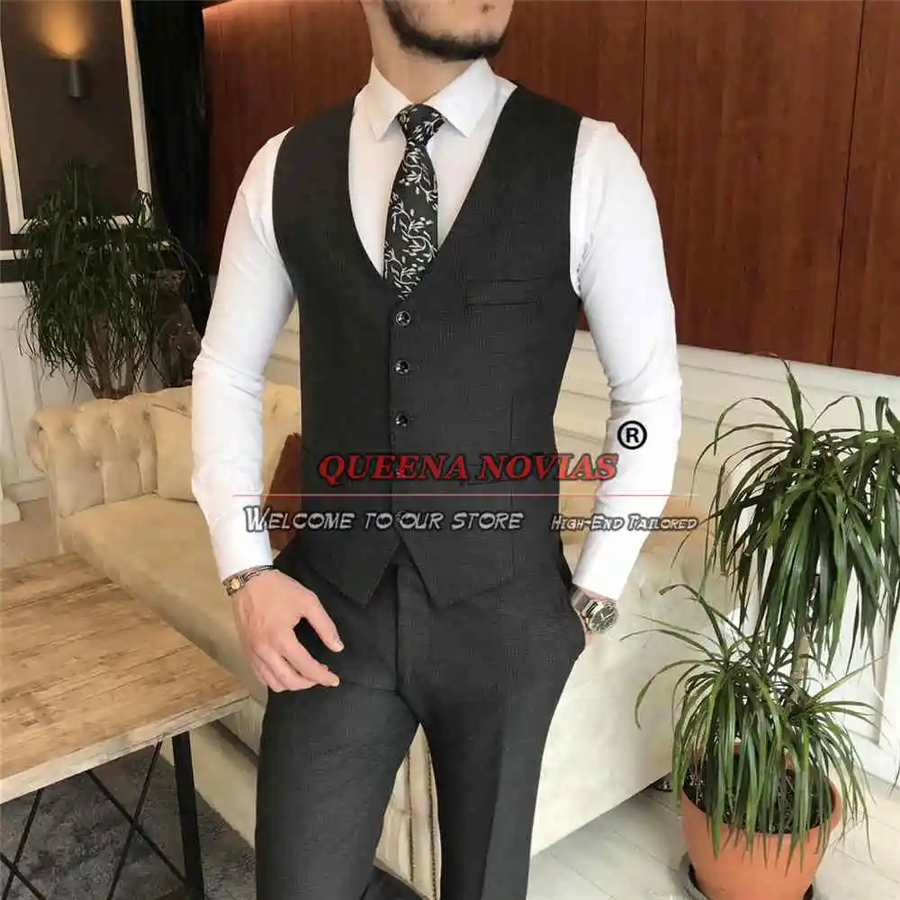 Ternos formais slim fit masculino, roupa do noivo, smoking de casamento, jaqueta preta single breasted, feita sob medida, banquete festa à noite, roupas masculinas