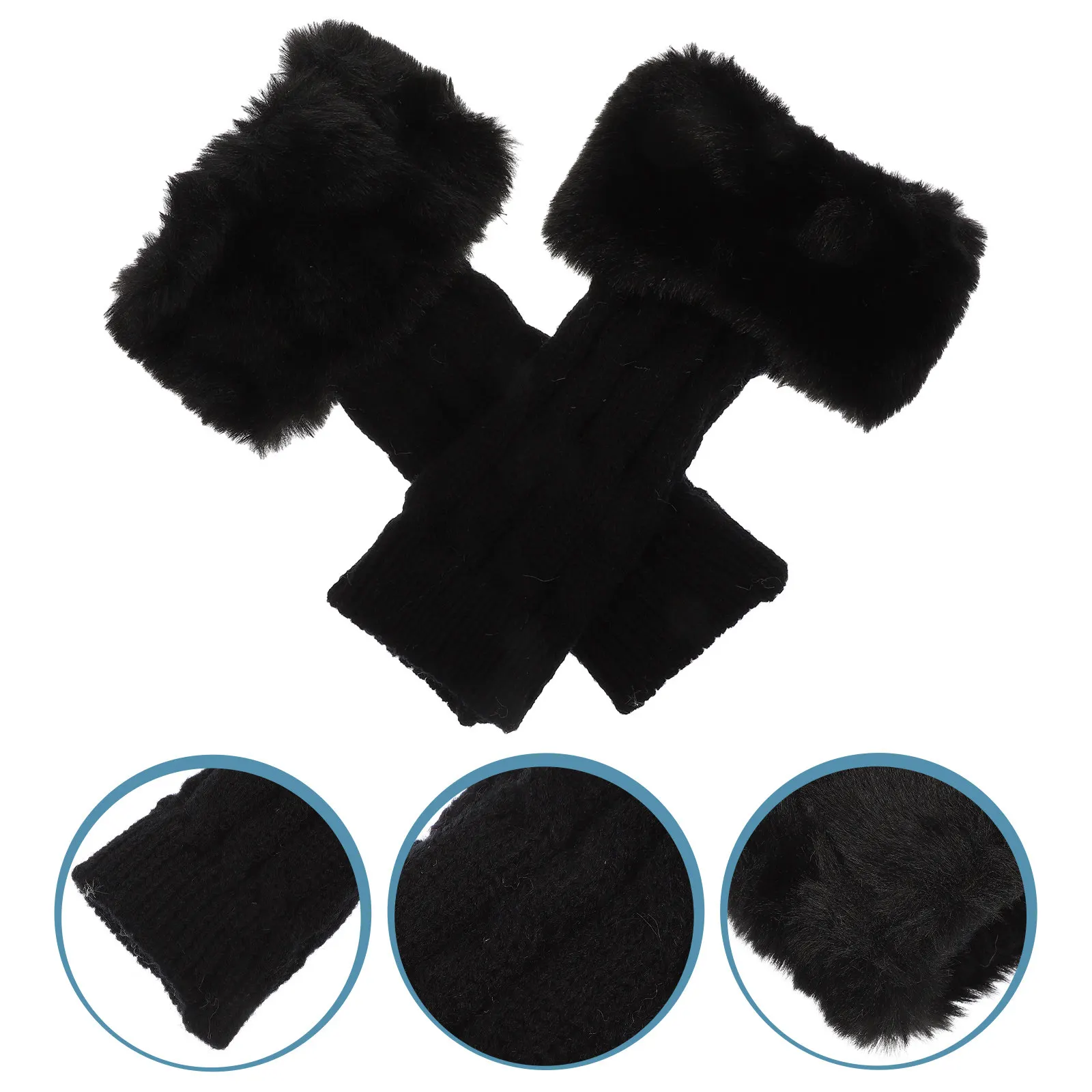 

1Pair Arm Warmers Winter Half Finger Gloves Comfortable Supple Breathable Arm Covers Lightweight Warm Outdoor Sleeves