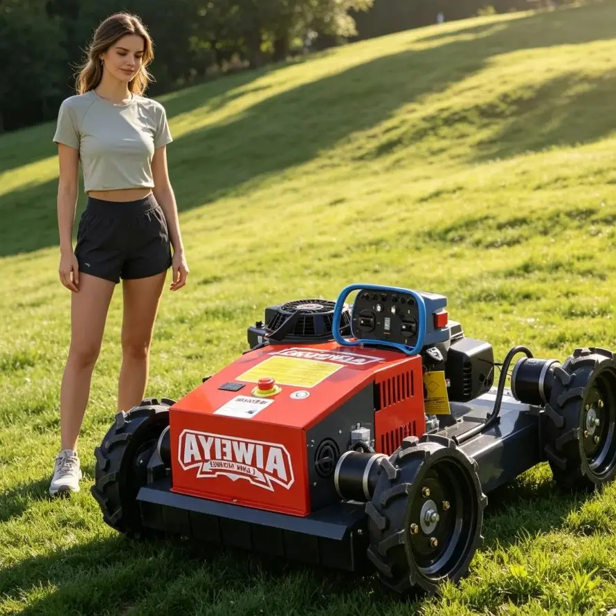 Customized riding lawn mowers Robot Tracked Robot Lawn Mower Remote Controlled Robotic Lawnmower Household Mower For Backyard