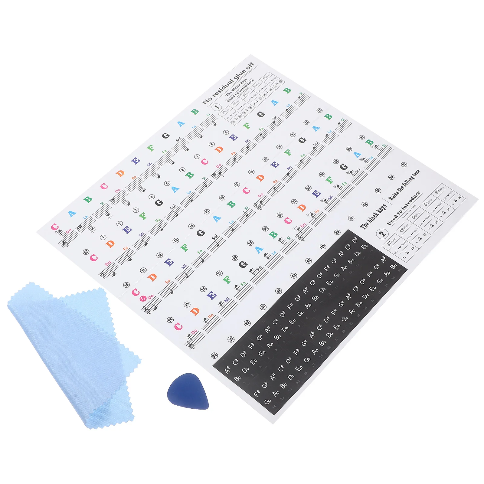 

Piano Stickers Keyboard Digital Note Labels Transparent Removable Phonetic Symbols