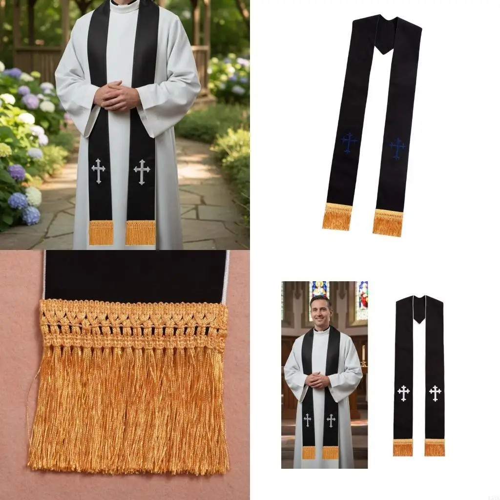 

L5YA Классическая священная церемониальная шаль с поясом для духовенства, дышащая полиэфирная ткань для религиозных лидеров и