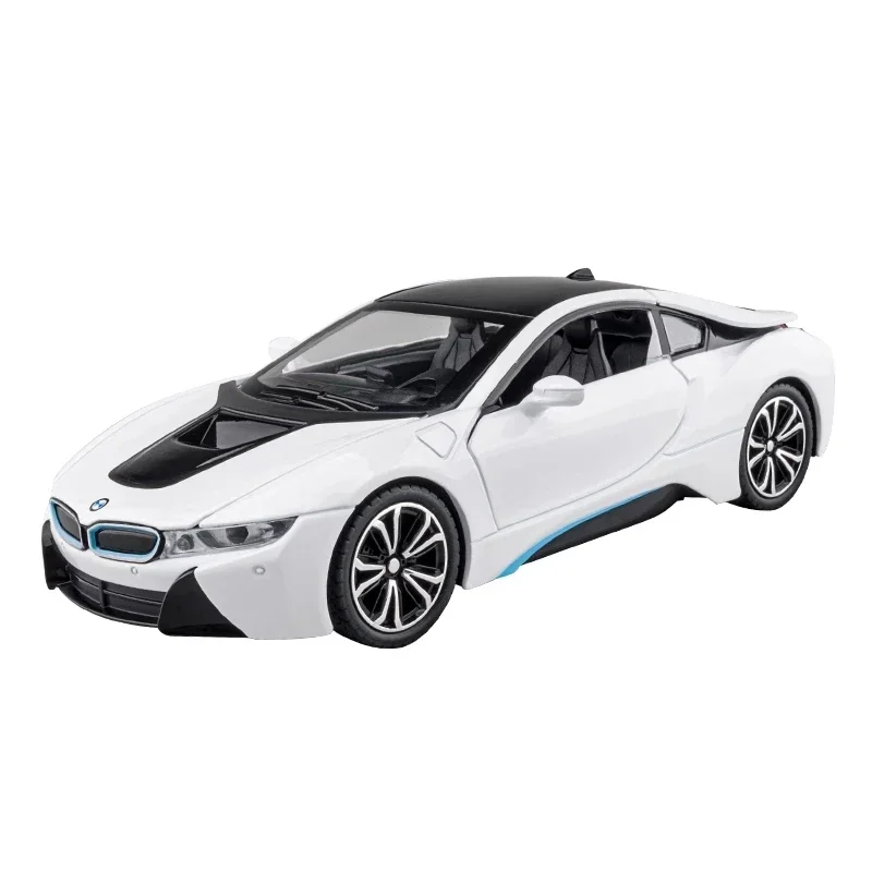 1:24 BMW I8 Supercar Alloy Car Model Diecasts Metal Toy Car Sound And Light Boy Kids Toy Collectibles Gift