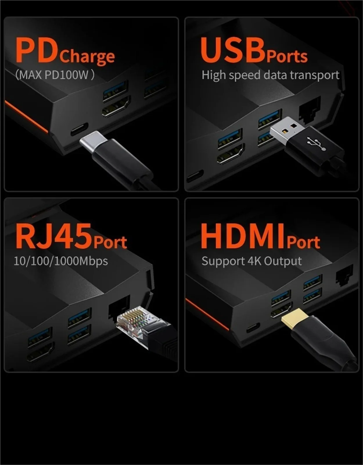 Onexfly OnexDocking Docking Station Laptop Hub Game Console Converter PD Charge USB HDMI RJ45 Network Bracket Stand