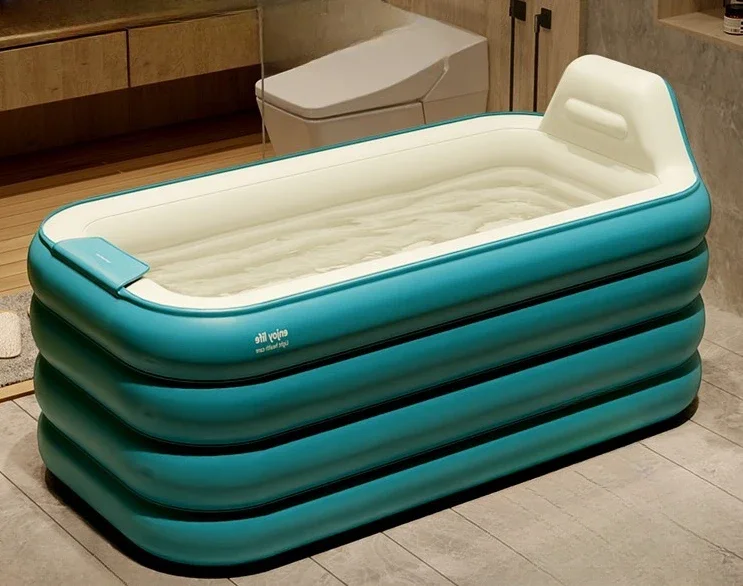 

Foldable Inflatable Bathtub with Thickened Adult Large-sized Household Sweat Steam Full Body Shower Bucket