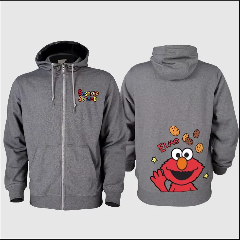 Sesame Street collaboration Sesame Street ELMO new couple outfit loose jacket casual hooded cardigan sweatshirt zipper jacket