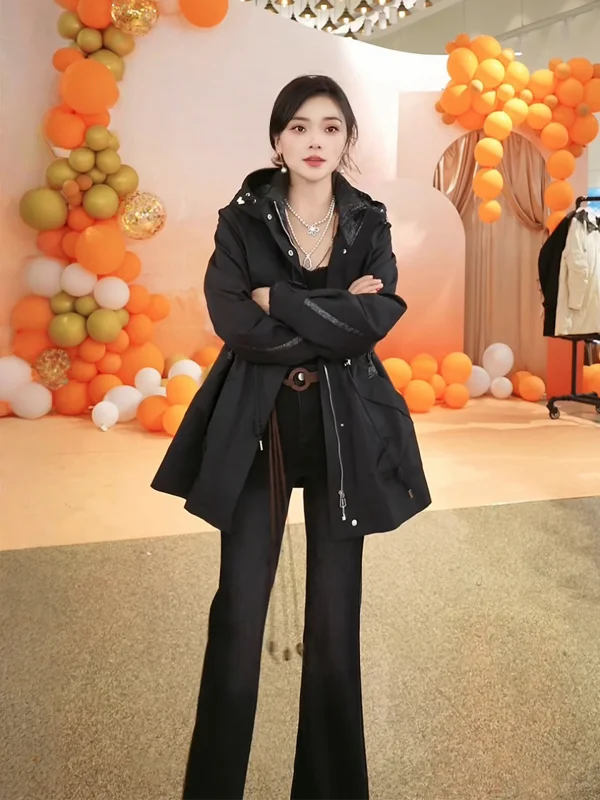 

eila Detachable 2026 New Sle Starry Casual Versatile Waist-Cinching Warm Goose down Jaet Women's Faion