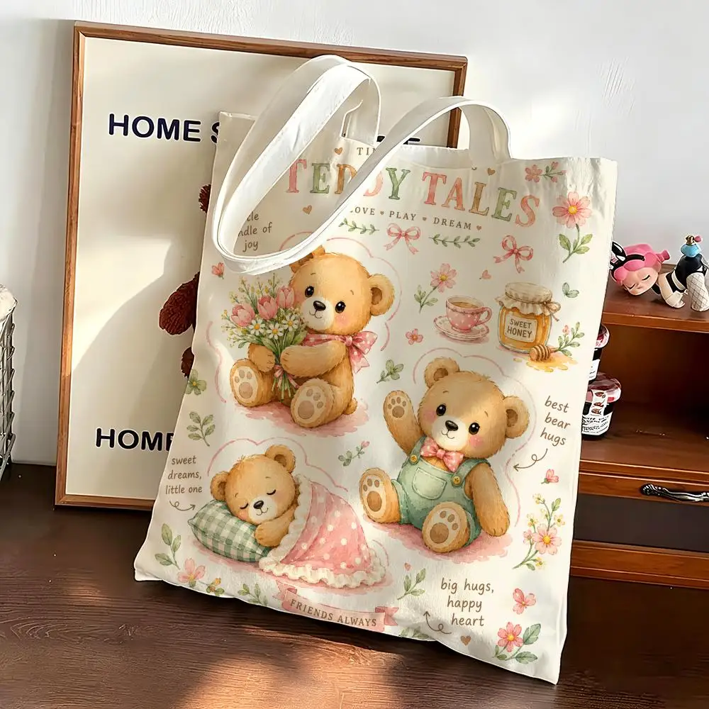 Watercolor Woodland Animal Storage Bags Canvas bags are suitable for going to class, shopping, gifts, and commuting