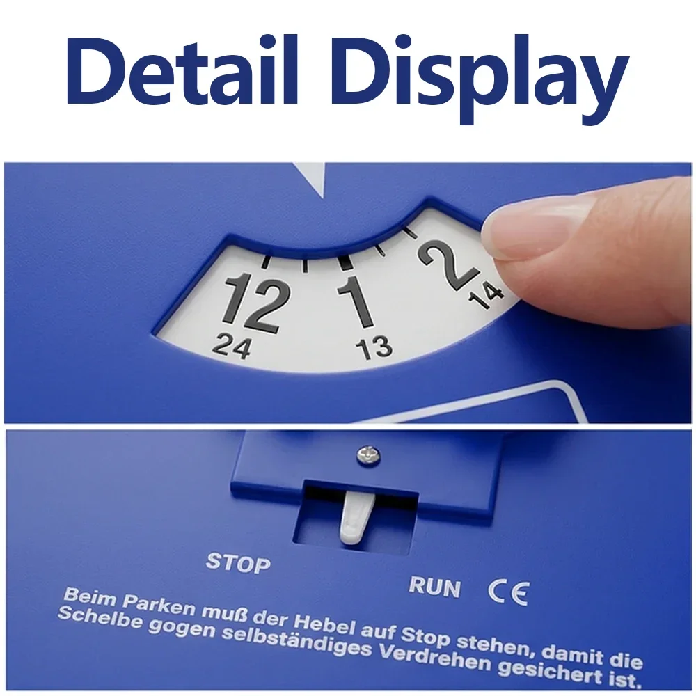 Blue Digital Parking Timer Disc Easy To Use Portable Clock Tool for Arrival Time Display Car Accessory Parking Enforcement