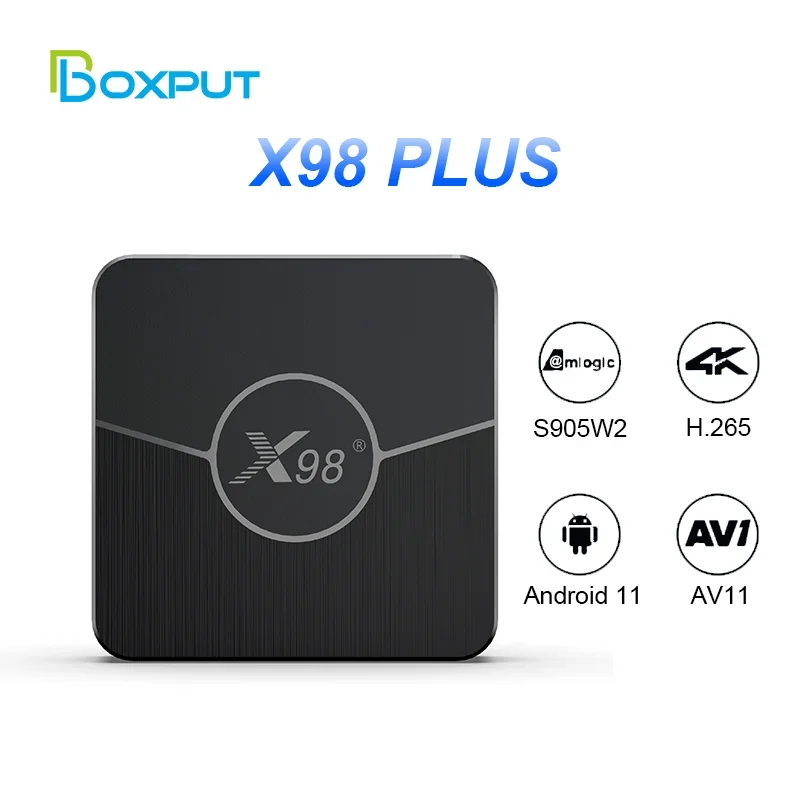 BOXPUT X98 Plus Android TV Box Smart TVBOX Android 11 4GB RAM 64GB 32GB Amlogic S905W2 2.4G/5G Wifi 4K 60fps Set Top Box