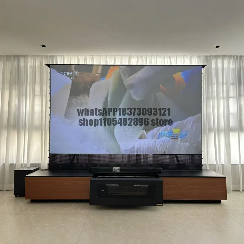 All-electric floor lift screen curl screen integrated laser TV cabinet 100 inch lift 4K smart cinema home