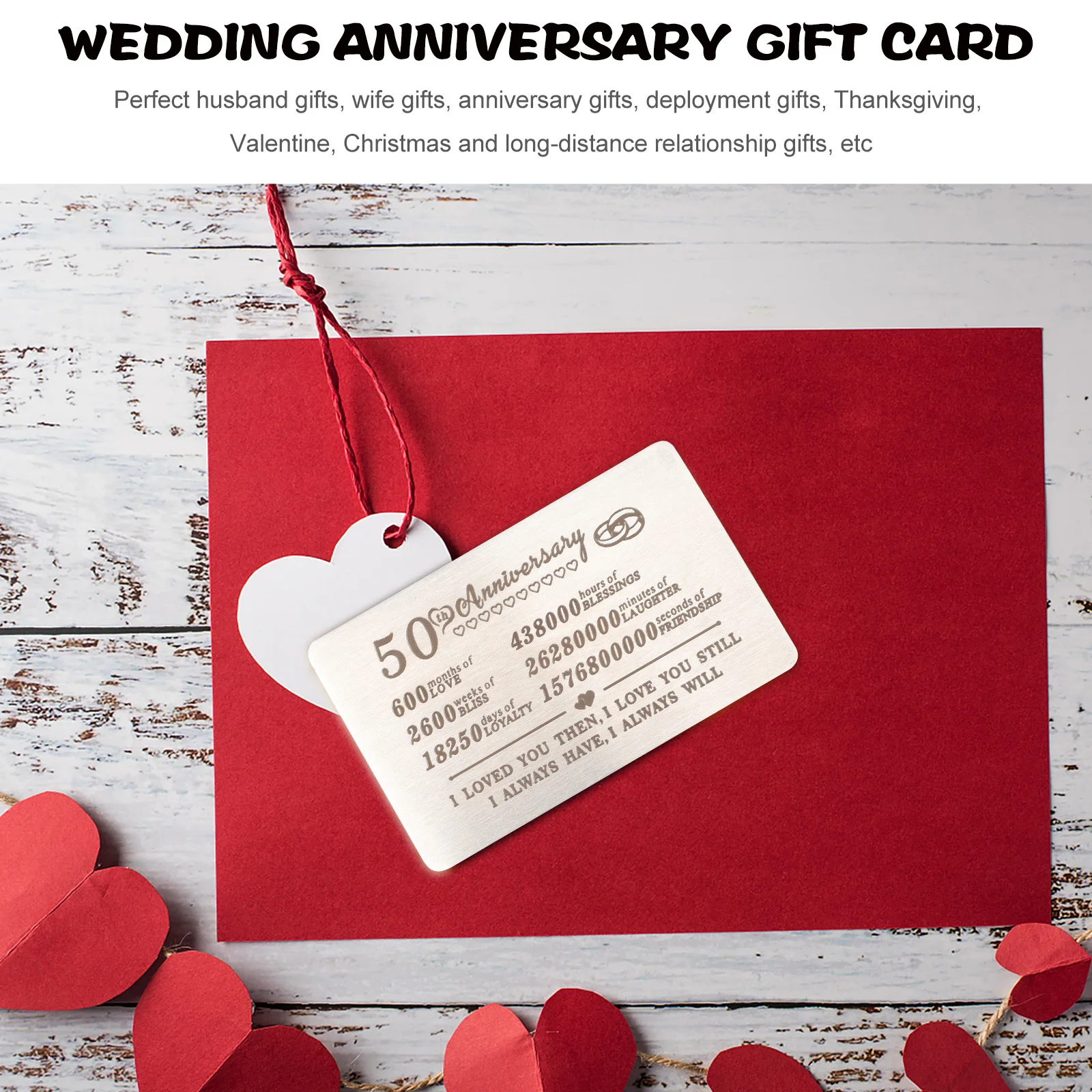 

2 шт. карты-вставки для кошелька из нержавеющей стали романтические юбилейные открытки для мужа с гравировкой подарки для любви