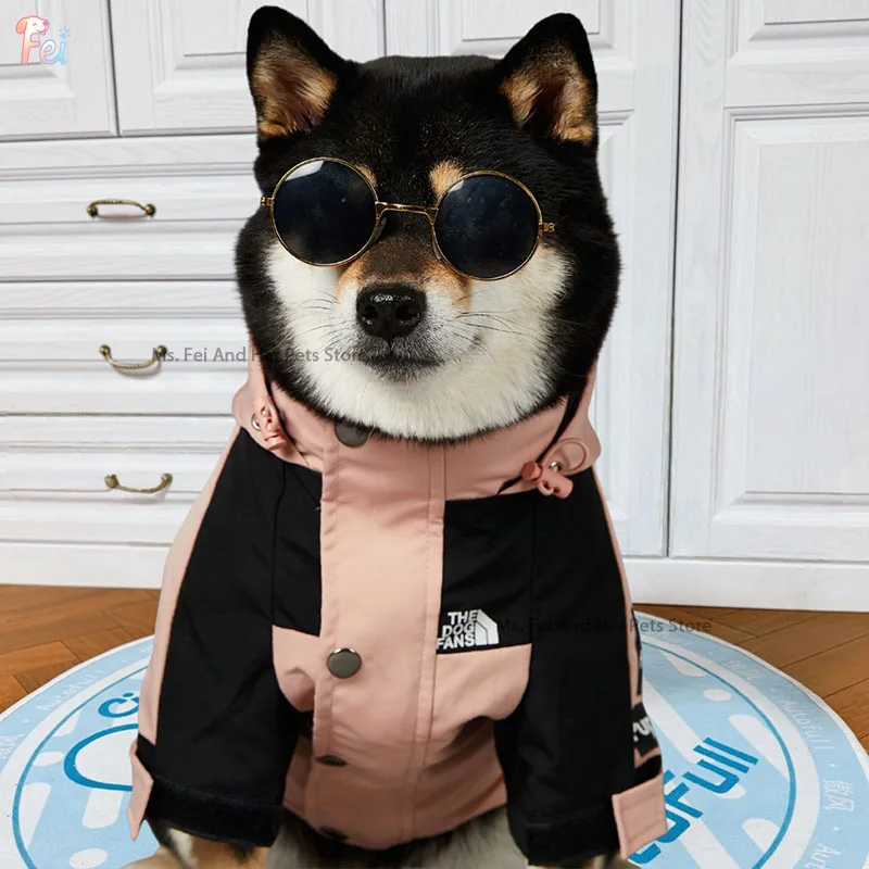 Розовая ветрозащитная куртка для горной собаки, светоотражающее походное пальто для Шиба-ину, уличная зимняя приключенческая теплая погода, одежда для собак