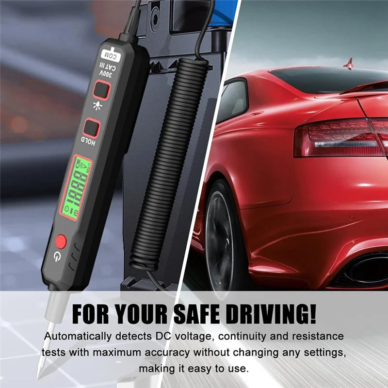 سيارة خطأ إصلاح جهاز فحص الدائرة الكهربائية 0.8 فولت-100 فولت تيار مستمر الجرس جهاز فحص الدائرة الكهربائية العالمي لملحقات السيارة الخارجية-بوم