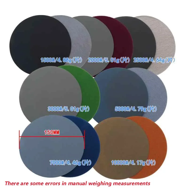 7" 180mm Sanding Discs Grit 800-10000# Flocked Sandpaper Disc Hook&Loop Pad For Abrasive Grinding Polishing Tool Dry/Wet 3~50Pcs