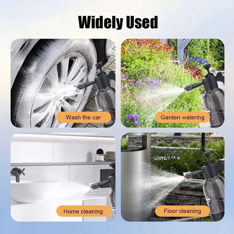 Quick Clean Car Wash Foam Sprayer Pneumatic Handheld 2L Car Home Disinfectant Water Bottle High Pressure Foam Convenient image 3