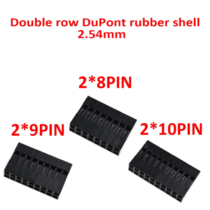 

50PCS Dupont Plastic Shell Plug 2.54mm Double row Dupont Connector 2*8P/9P/10P Housing