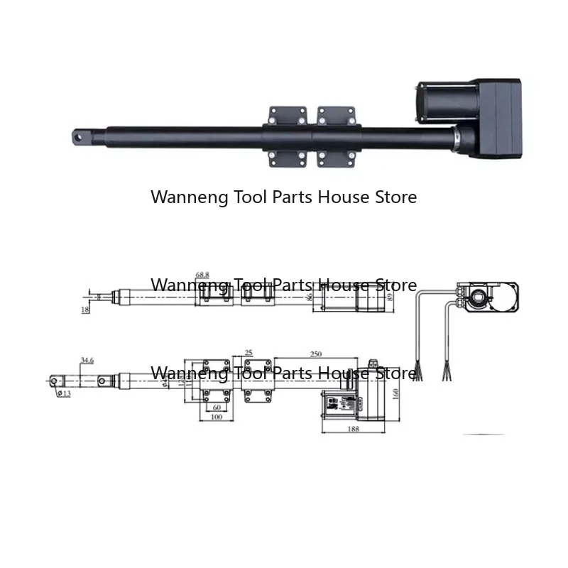 Electric Linear Actuator 5000N 1500mm Stroke Air Inlet Actuators for Farm Livestock Industry 100mm Installation Length