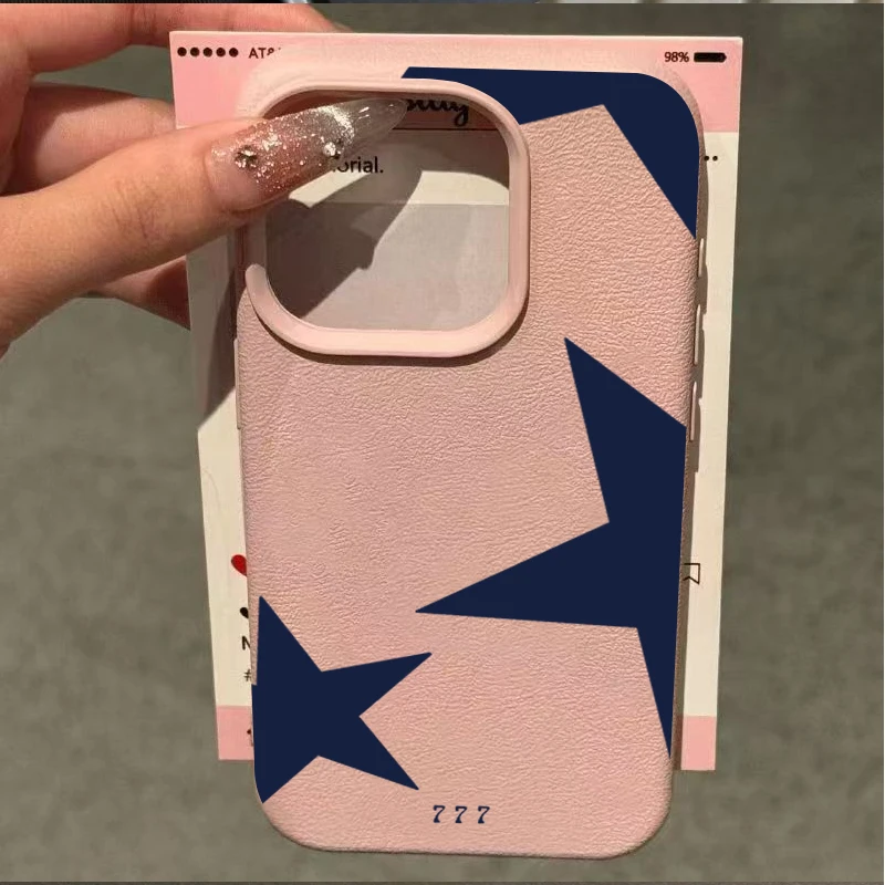 

For Samsung Galaxy S26 S25 S24 Ultra S23 FE S22 Plus Blue Five-Pointed Pattern Cover For A16 A26 A25 A36 A56 A55 A54 A53 Fundas