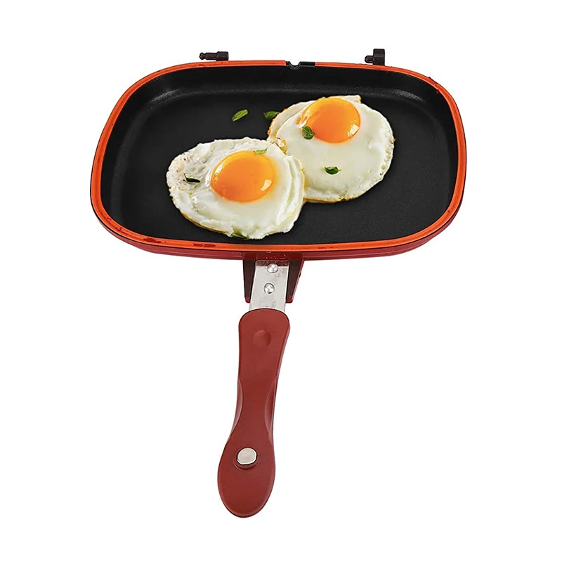 28Cm Frying Pan Double-Sided Pan Baking Tray Non-Stick Skillet Wok Pan Home Garden Picnic Pancake Pan Cooking Supplies