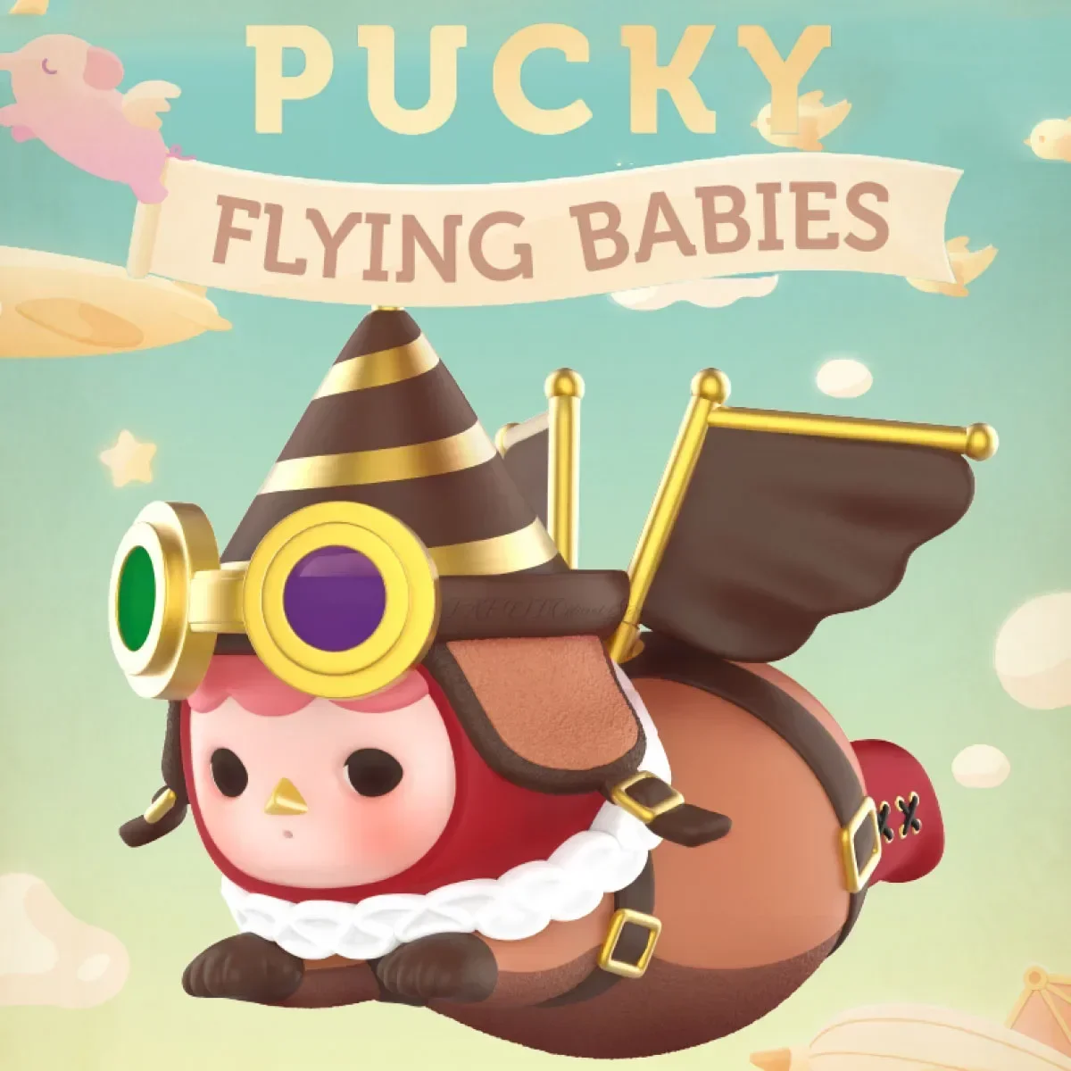 

POP MART Pucky Flying Babies Series Mystery Box Аниме 100% оригинальная экшн-фигурка Коллекция Модель Настольные украшения Куклы Игрушки
