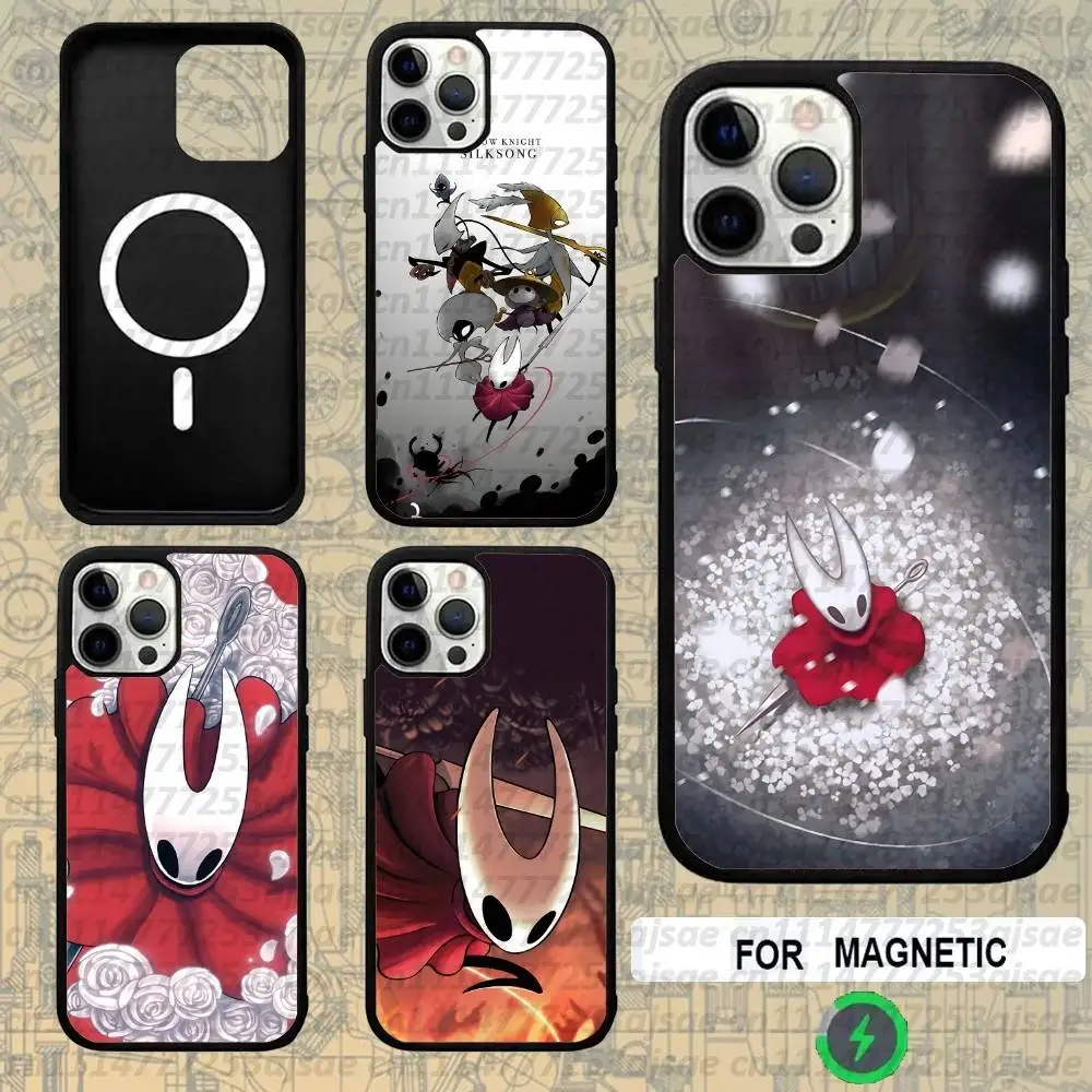 S-Silksong Hollow Knight For Magsafe Wireless Charger Case For iPhone 18,15,16,17,13,14,11,12,Pro,Max,Plus,E,Air,Mini Protection