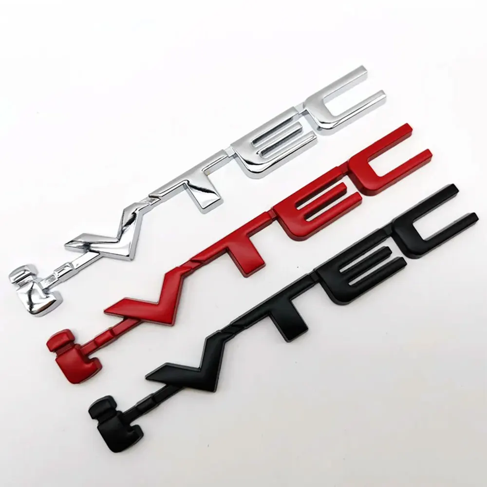 3d Metal Black Chrome Red Car Letter Emblem I VTEC Sticker For Car Rear Trunk Badge I VTEC Emblem IVTEC Car Accessories