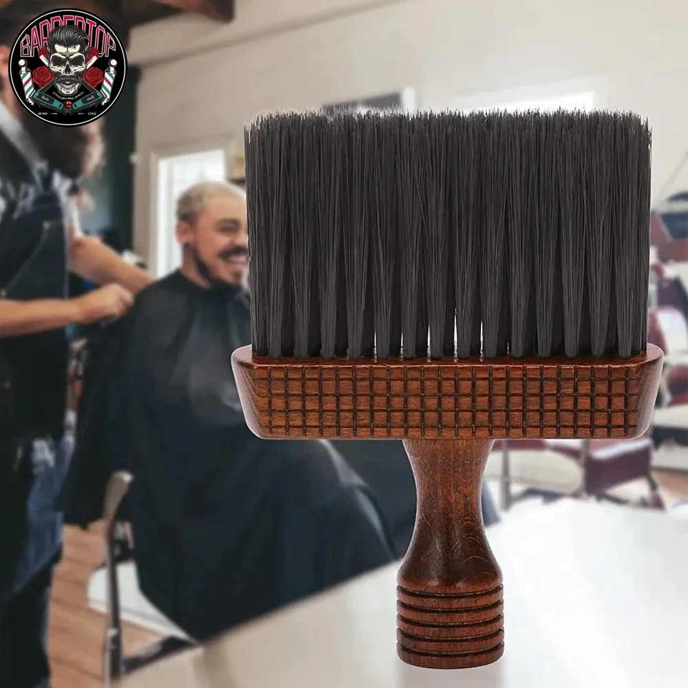 Long Handled Neck and Facial Cleaning Soft Bristle Brush Professional Hair Brush Salon Cleaning Tool, Special for Real Hair Wigs